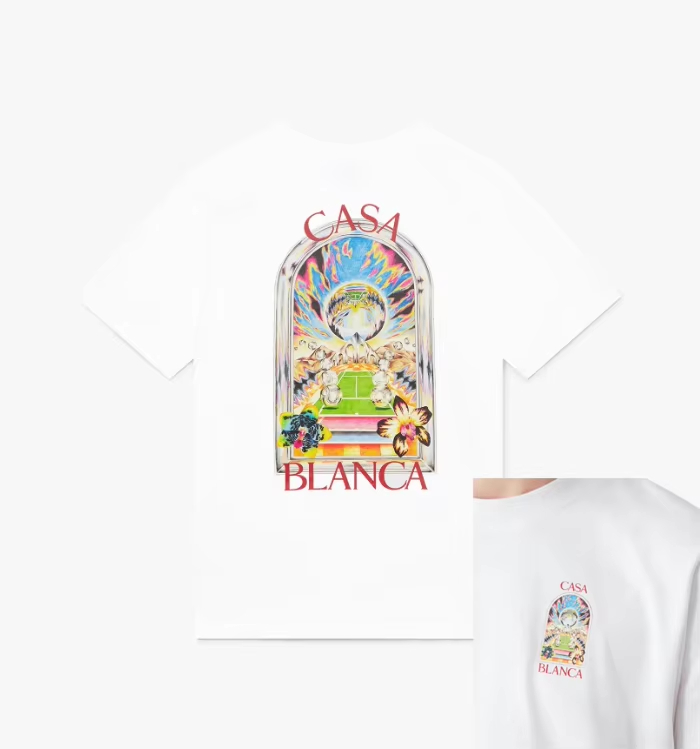French Streetwear Brand - Kaus Seni Matahari Terbenam Lengkung Klasik