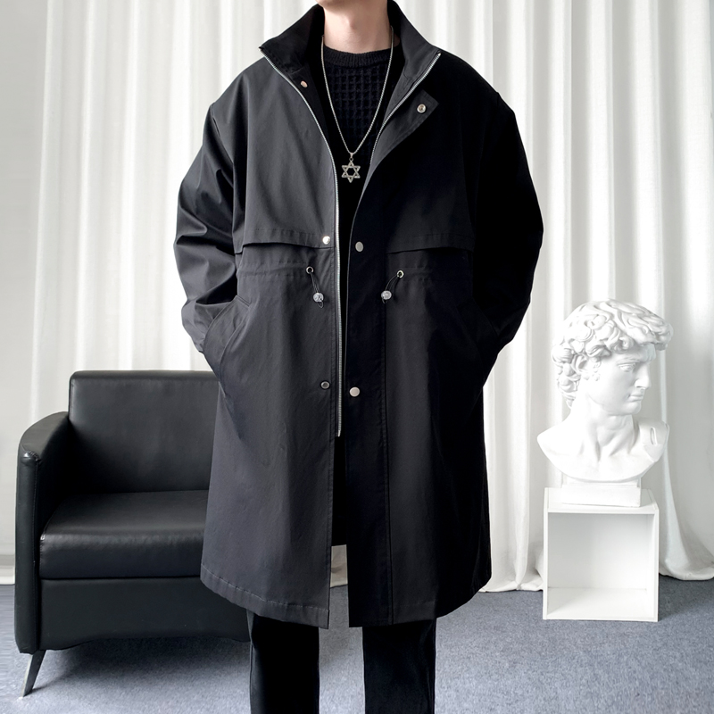 Streetwear Brand Fashion - Mantel Trench gaya Korea pria, jaket