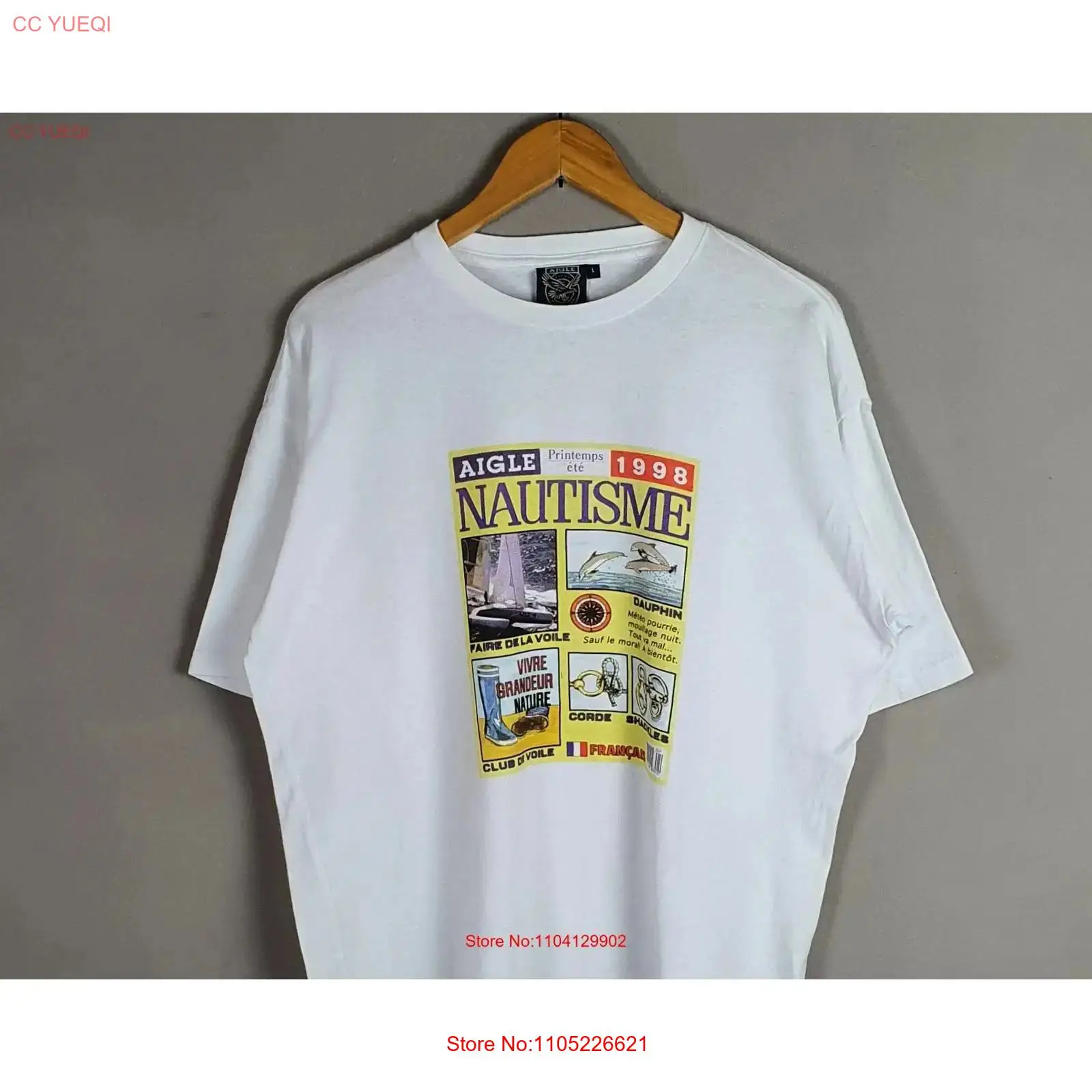 French Streetwear Brand - Vintage 1998 AIGLE Nautisme Kaus Musim