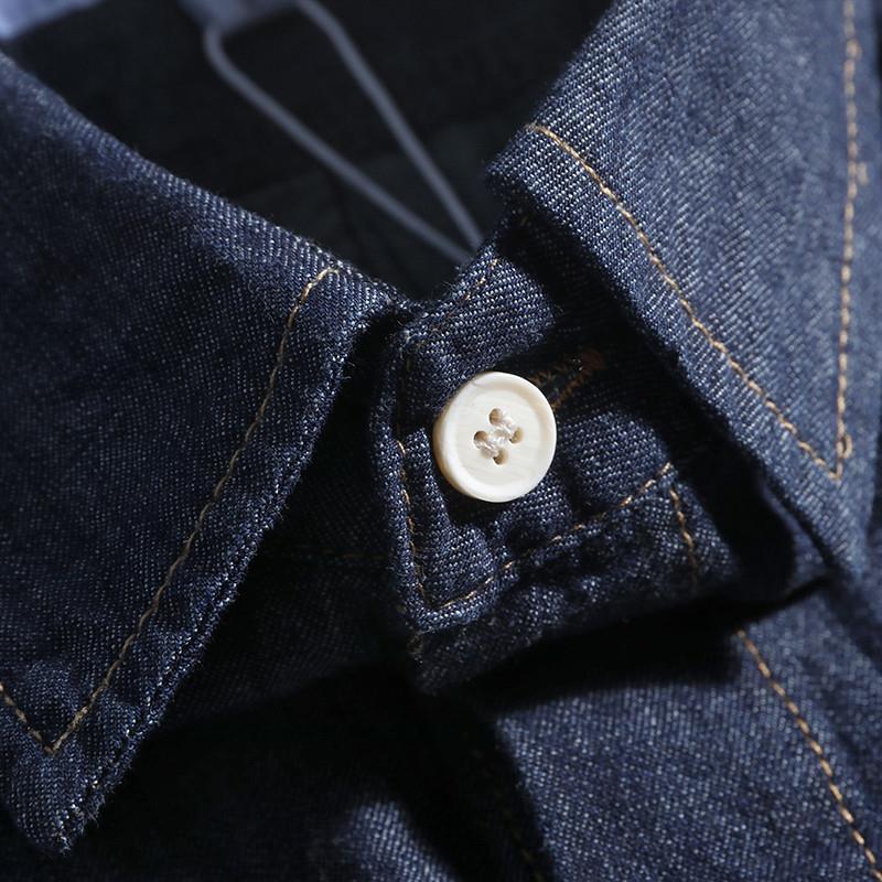 Kemeja Denim Pria Longgar Gaya - Streetwear Brand Japanese ulasan dan harga