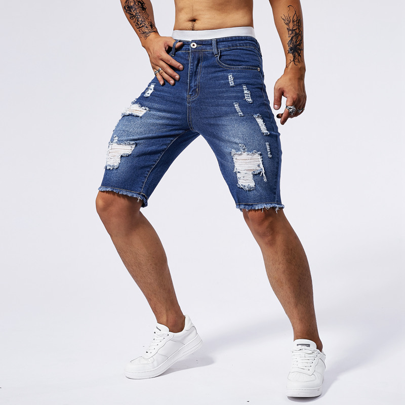 Celana Pendek Denim Robek Pria - Streetwear Brand Fashion ulasan dan harga
