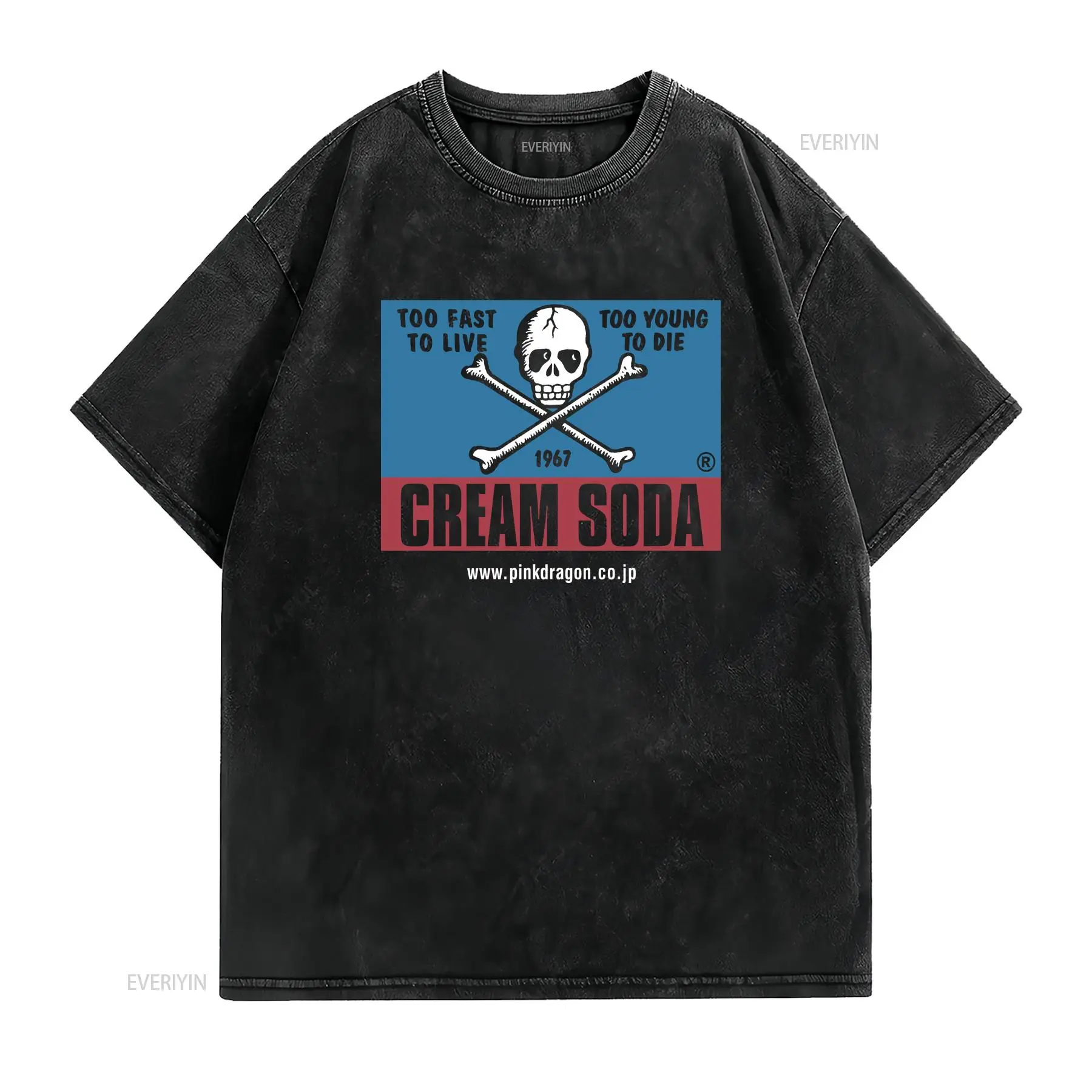 Kaos Vintage Cream Soda Skull  - Streetwear Brand Japanese ulasan dan harga
