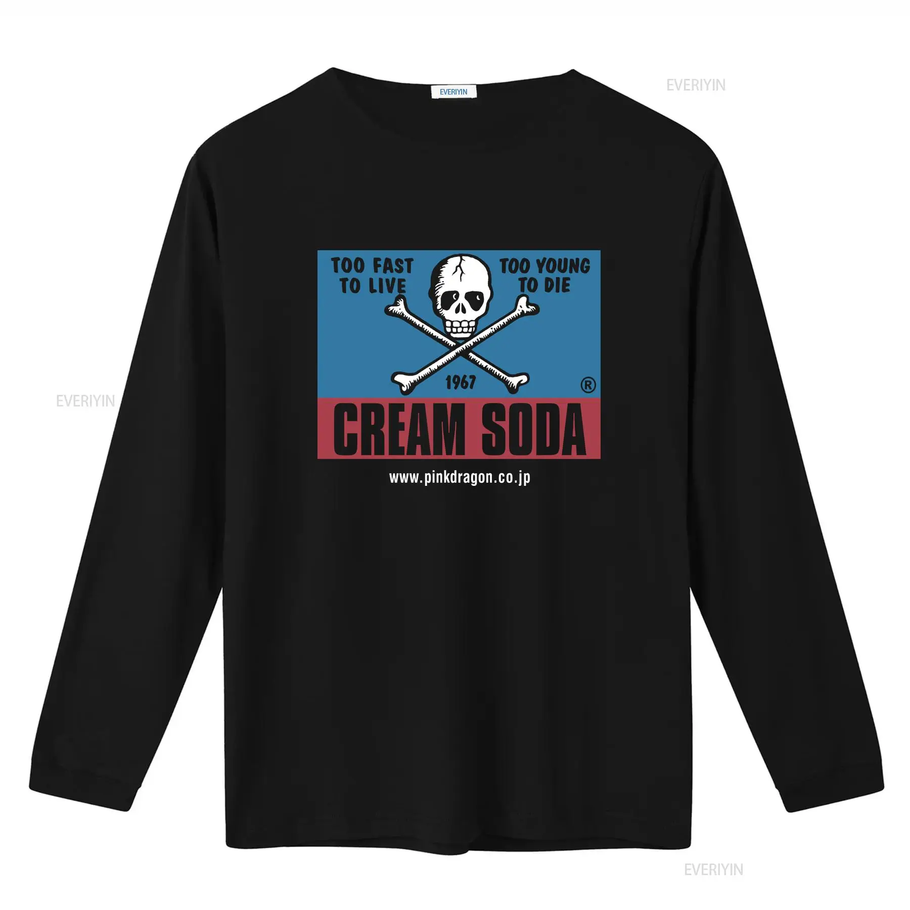 Kaos Vintage Cream Soda Skull  - Streetwear Brand Japanese ulasan dan harga