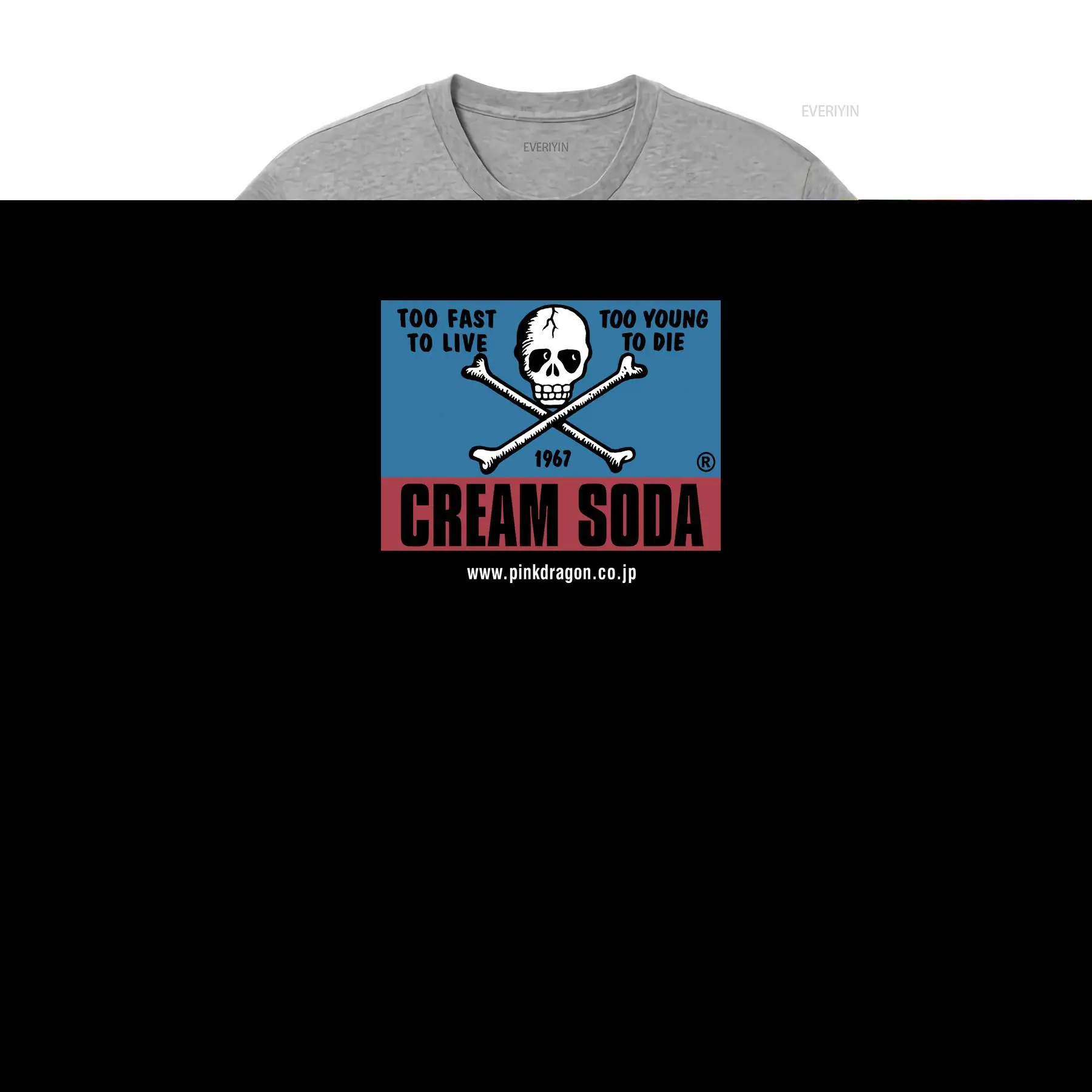 Kaos Vintage Cream Soda Skull  - Streetwear Brand Japanese ulasan dan harga